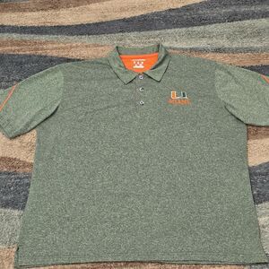University of Miami Hurricanes Performance Polo Shirt Mens XL Embroidered Logo